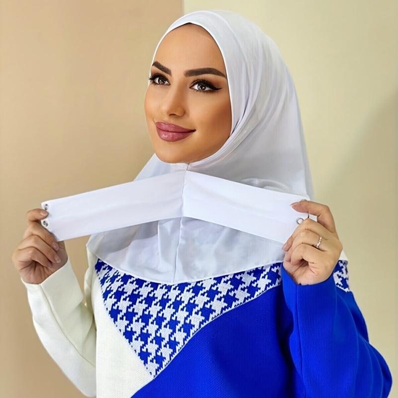 Front Tied Hijab Elastic Scarf Head Wrap Windproof Shawl