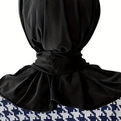 Front Tied Hijab Elastic Scarf Head Wrap Windproof Shawl