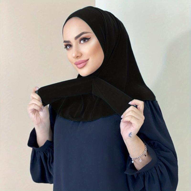Front Tied Hijab Elastic Scarf Head Wrap Windproof Shawl