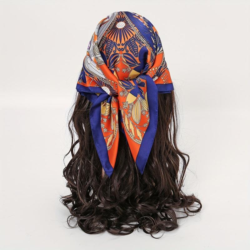 Floral Block Bandana Geometric Print Square Scarf Neckerchief Hair Wrap