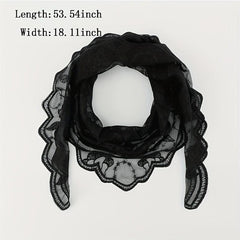 Lace Flower Embroidery Triangle Veil Mantilla Head Cover