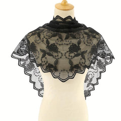 Lace Flower Embroidery Triangle Veil Mantilla Head Cover