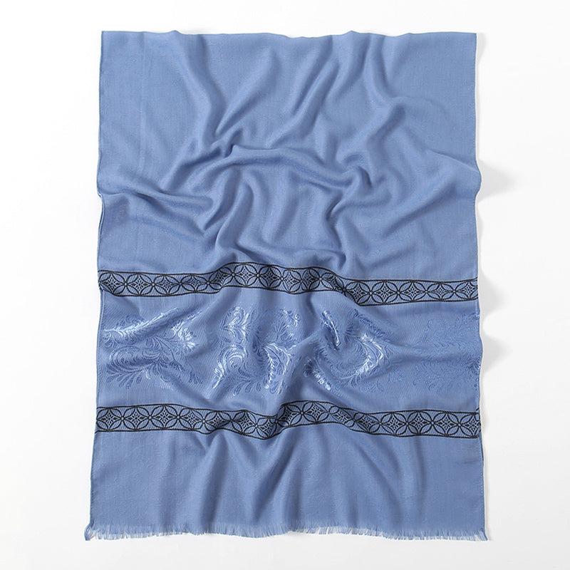 Pattern Fringed Scarf Thin Breathable Shawl Long Sunscreen Head Wrap