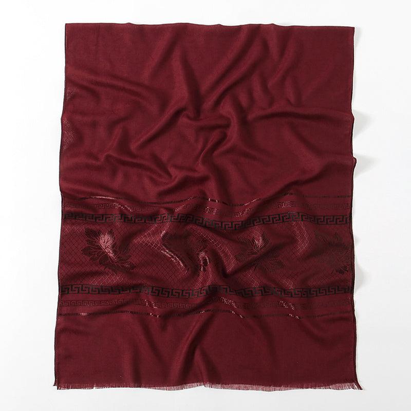 Pattern Fringed Scarf Thin Breathable Shawl Long Sunscreen Head Wrap
