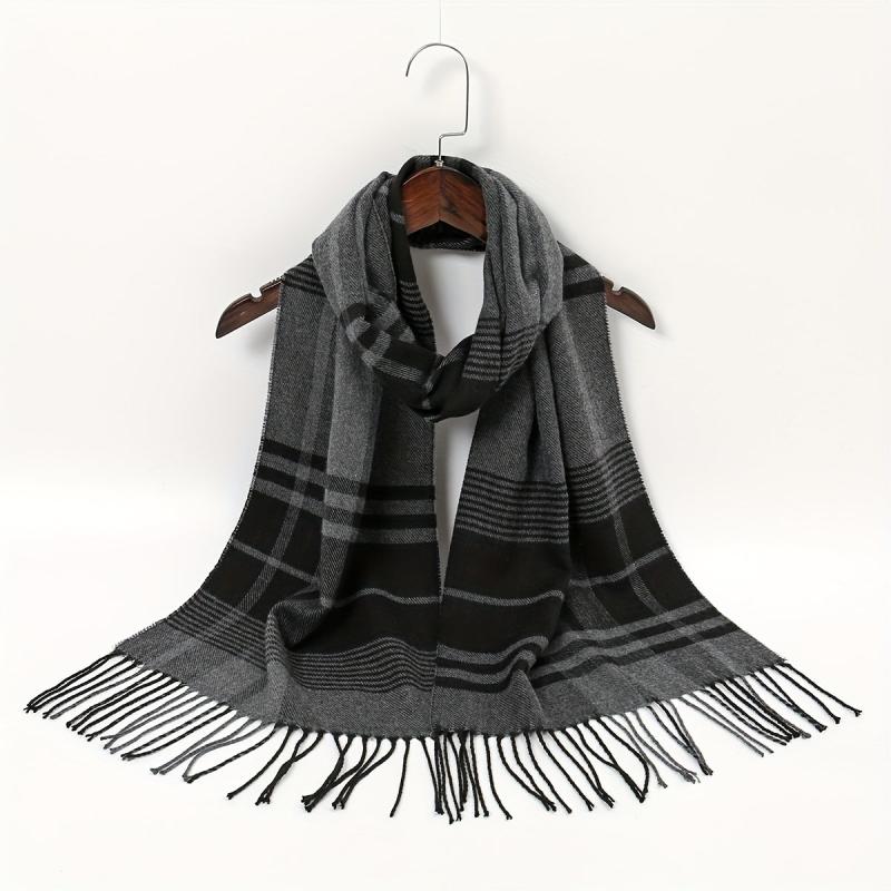 Geometric Plaid Scarf Sunscreen Fringed Shawl