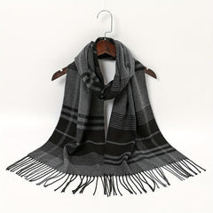 Geometric Plaid Scarf Sunscreen Fringed Shawl