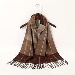 Geometric Plaid Scarf Sunscreen Fringed Shawl