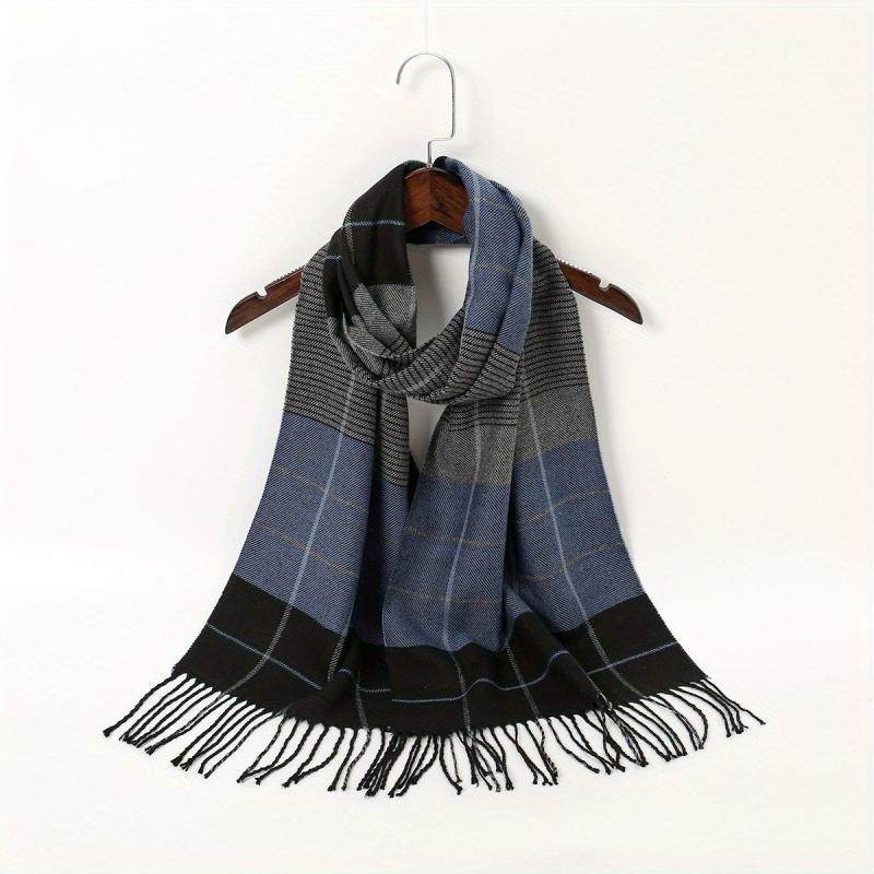 Geometric Plaid Scarf Sunscreen Fringed Shawl