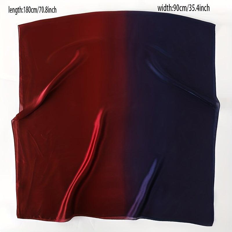 Vintage Gradient Silk Scarf Classic Windproof Wraps for Women