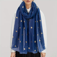 Tiger Head Hot Stamping Scarf Solid Shawl Classic Windproof Head Wrap