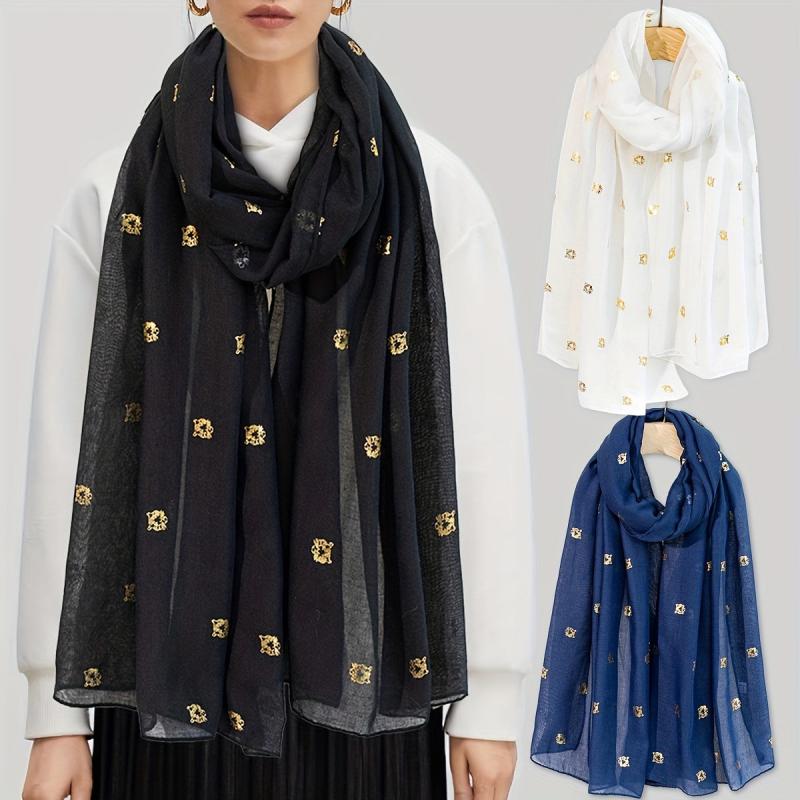 Tiger Head Hot Stamping Scarf Solid Shawl Classic Windproof Head Wrap