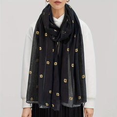 Tiger Head Hot Stamping Scarf Solid Shawl Classic Windproof Head Wrap