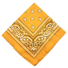 Yellow Paisley Print Bandana 55 Casual Square Scarf Hip Hop Cowboy Cowgirl