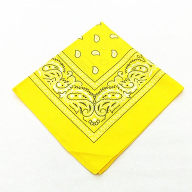 Yellow Paisley Print Bandana 55 Casual Square Scarf Hip Hop Cowboy Cowgirl