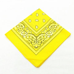 Yellow Paisley Print Bandana 55 Casual Square Scarf Hip Hop Cowboy Cowgirl