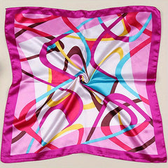 Colorful Stripe Print Satin Scarf Neckerchief Head Wrap Hair Accessories