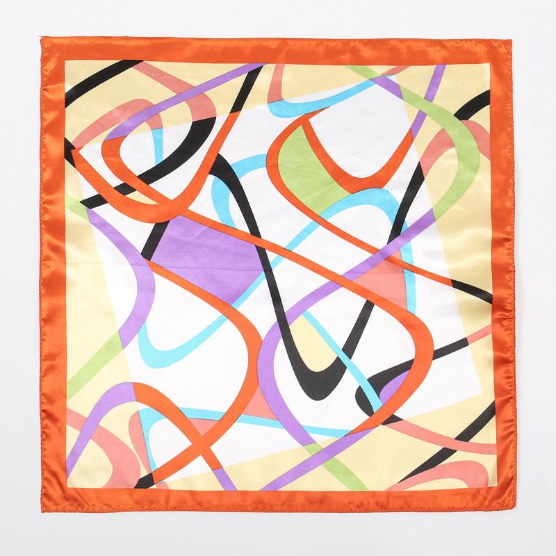 Colorful Stripe Print Satin Scarf Neckerchief Head Wrap Hair Accessories