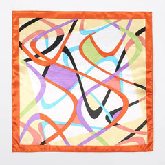 Colorful Stripe Print Satin Scarf Neckerchief Head Wrap Hair Accessories