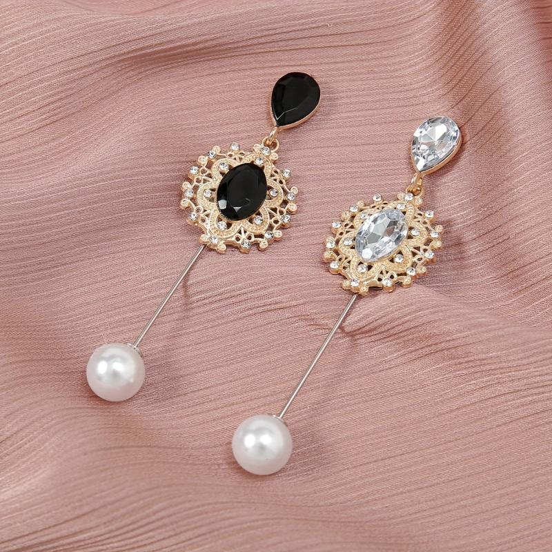 Faux Pearl Rhinestone Pin Brooches for Scarf Dresses
