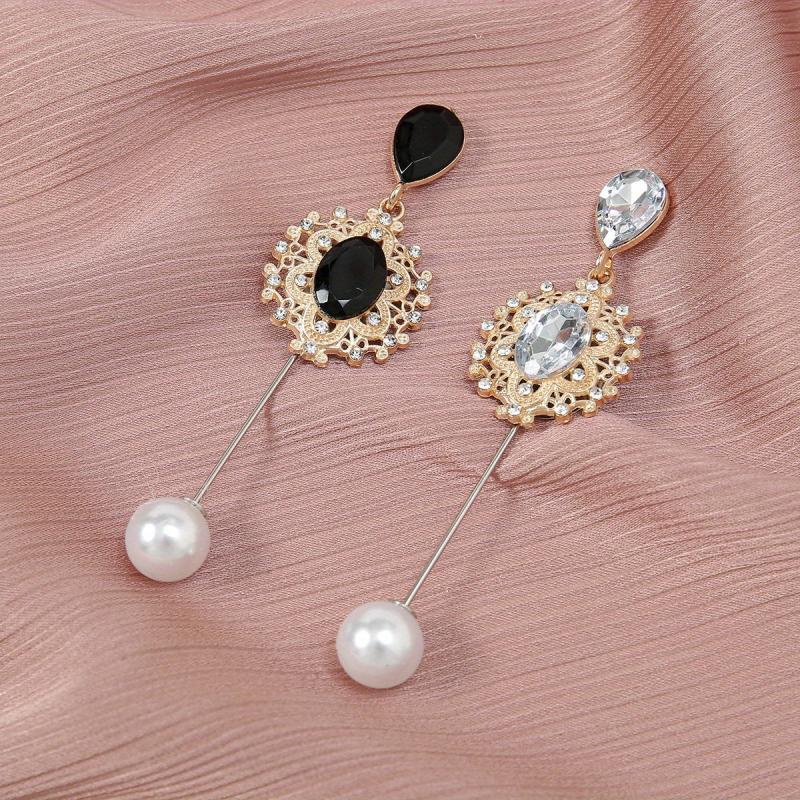 Faux Pearl Rhinestone Pin Brooches for Scarf Dresses