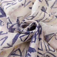 Geometric Tie Dye Print Scarf Lightweight Breathable Sunscreen Fringed Shawl