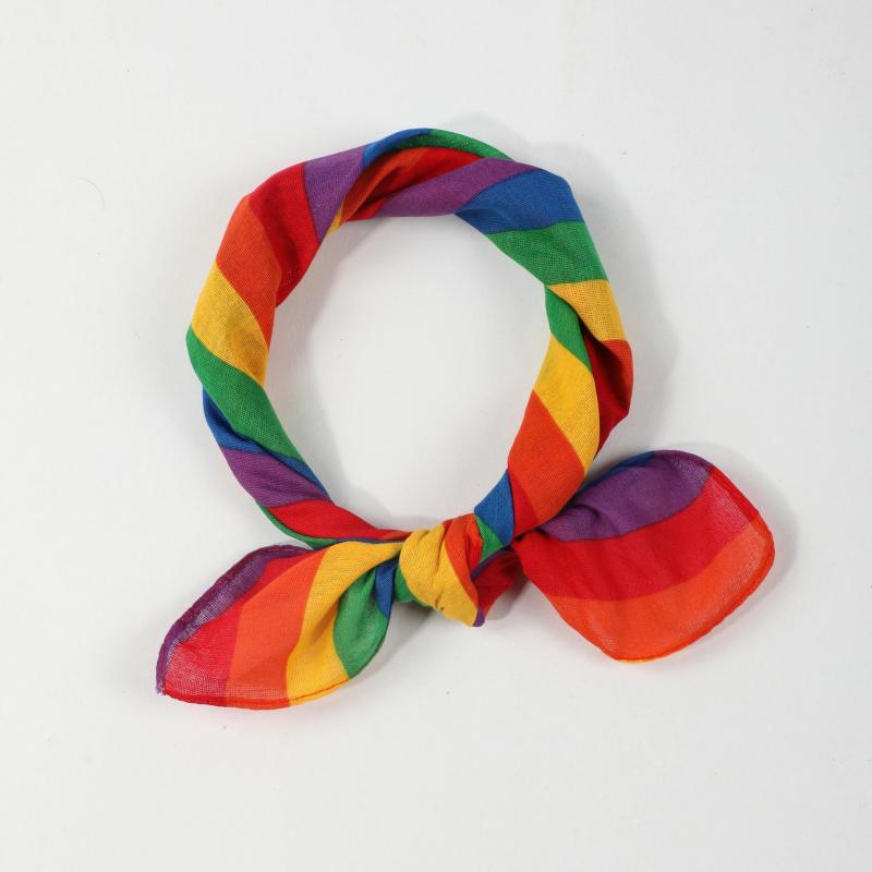 Rainbow Paisley Print Bandana Hip Hop Square Scarf Head Wrap