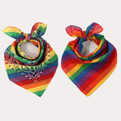 Rainbow Paisley Print Bandana Hip Hop Square Scarf Head Wrap