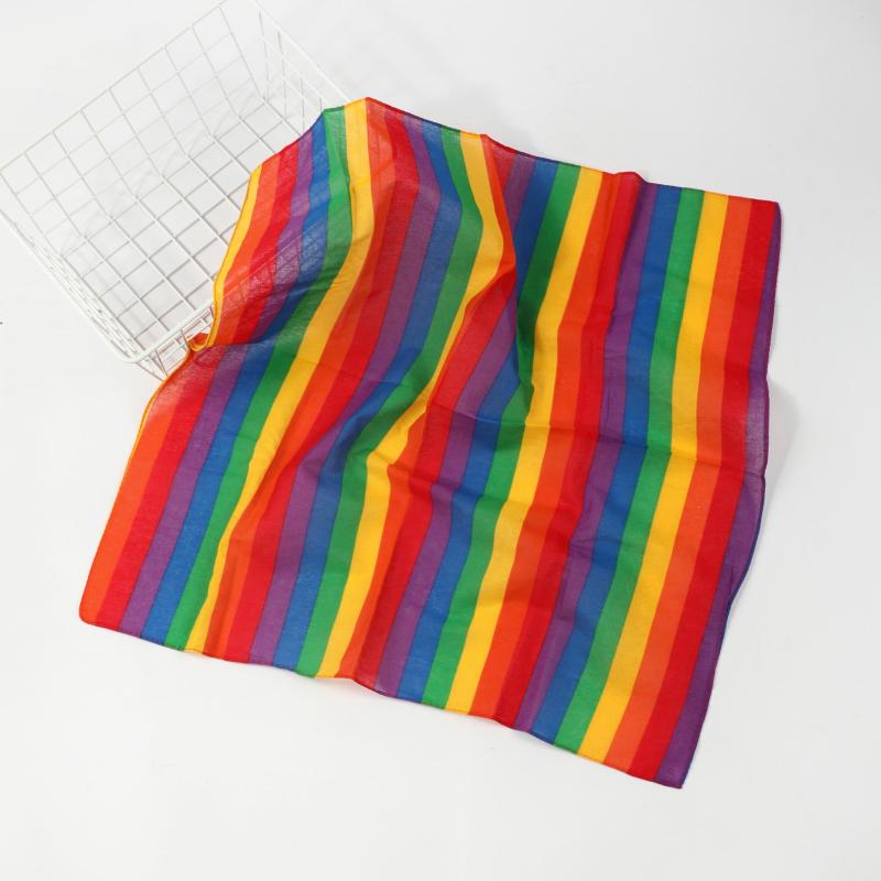 Rainbow Paisley Print Bandana Hip Hop Square Scarf Head Wrap