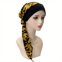 Leopard Print Turban Boho Head Wrap Chemo Cap Ramadan Head Scarf Women