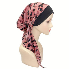 Leopard Print Turban Boho Head Wrap Chemo Cap Ramadan Head Scarf Women