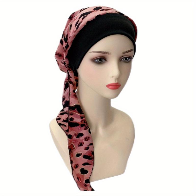 Leopard Print Turban Boho Head Wrap Chemo Cap Ramadan Head Scarf Women