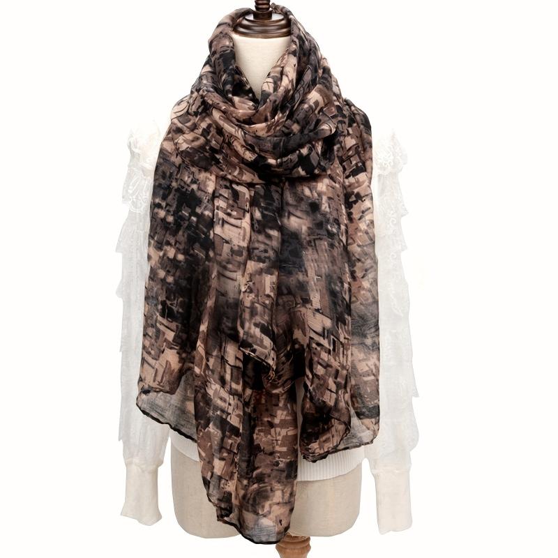 Women's Warm Scarf Long Shawl Linen Feel Light Soft Beach Towel Travel