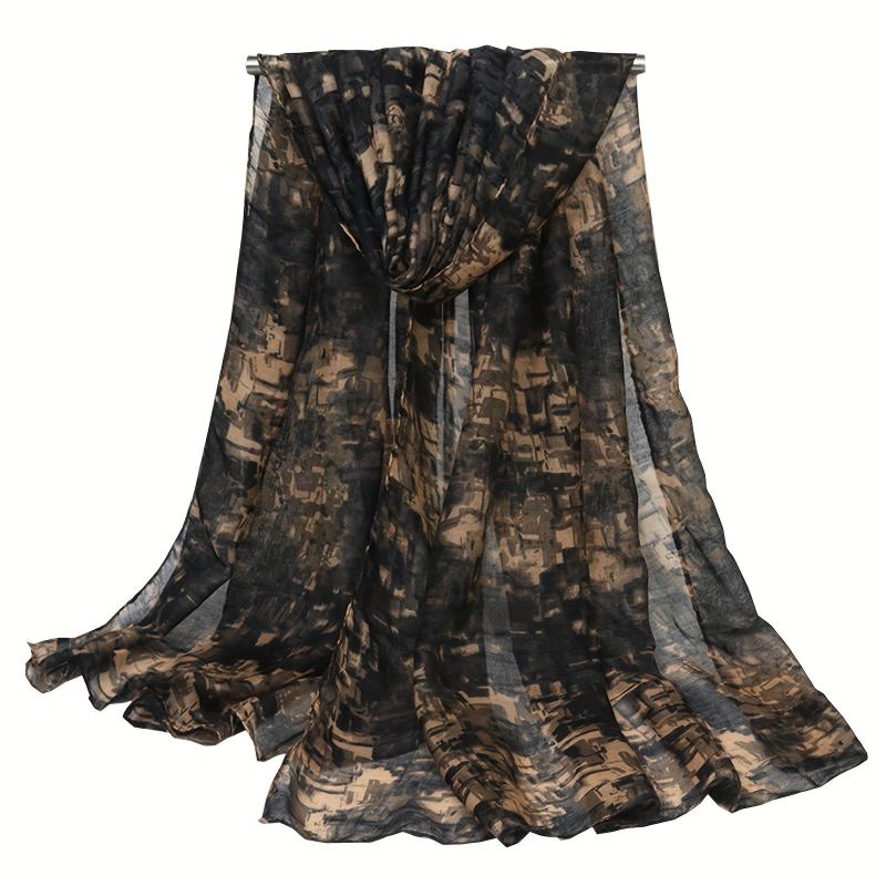 Women's Warm Scarf Long Shawl Linen Feel Light Soft Beach Towel Travel