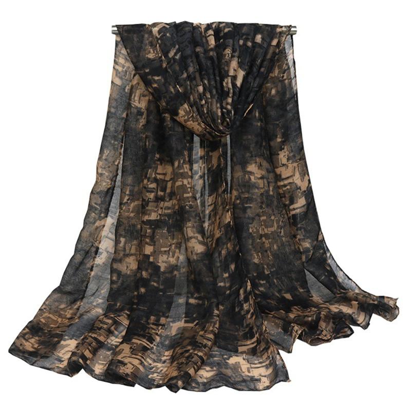 Women's Warm Scarf Long Shawl Linen Feel Light Soft Beach Towel Travel