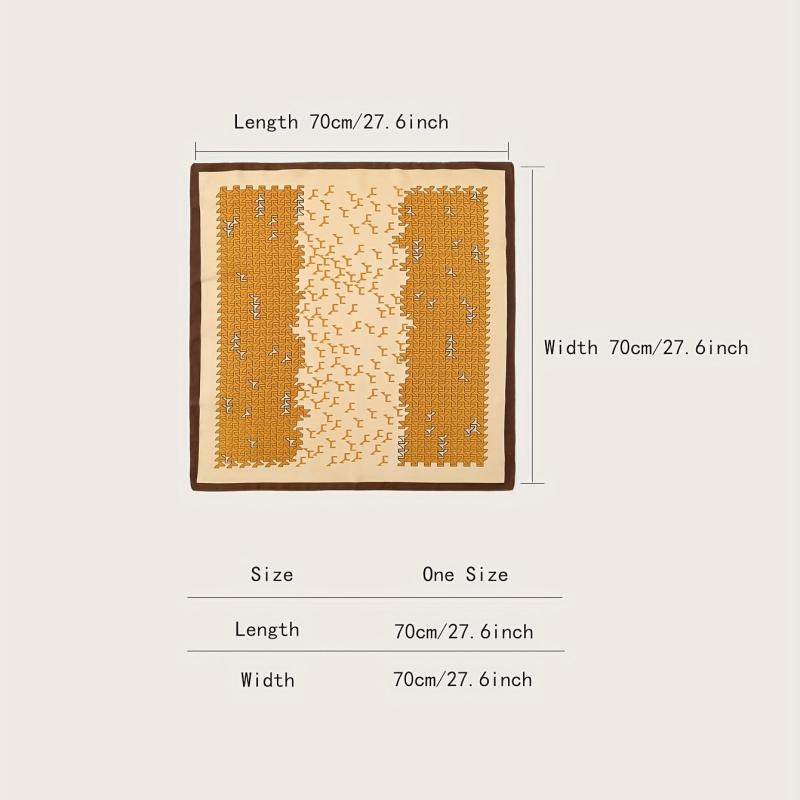 Geometric Print Silk Square Scarf Bandana
