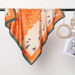 Geometric Print Silk Square Scarf Bandana