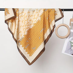 Geometric Print Silk Square Scarf Bandana