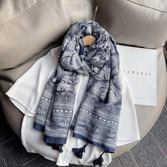 Boho Paisley Print Scarf Thin Shawl Neckerchief Head Wrap Bandana