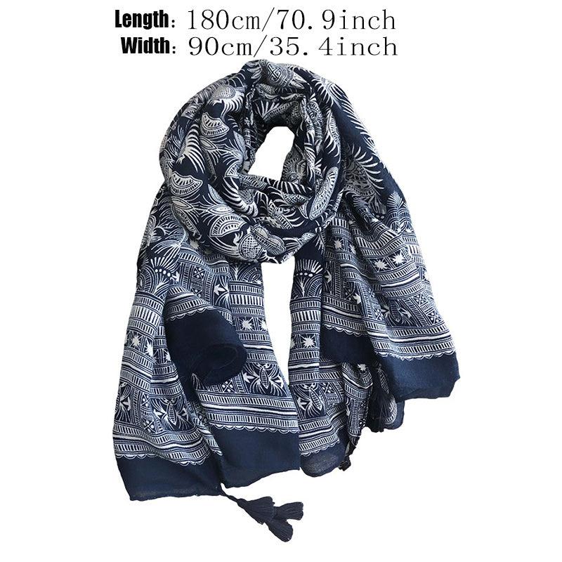 Boho Paisley Print Scarf Thin Shawl Neckerchief Head Wrap Bandana