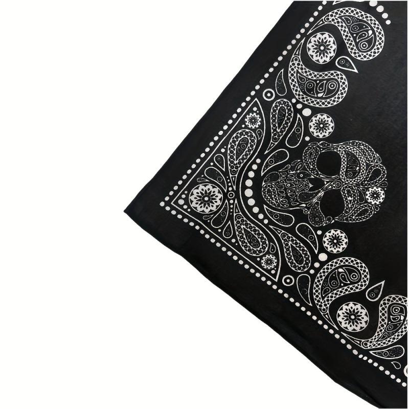Retro Skull Head Square Scarf Hip hop Style Small Headscarf
