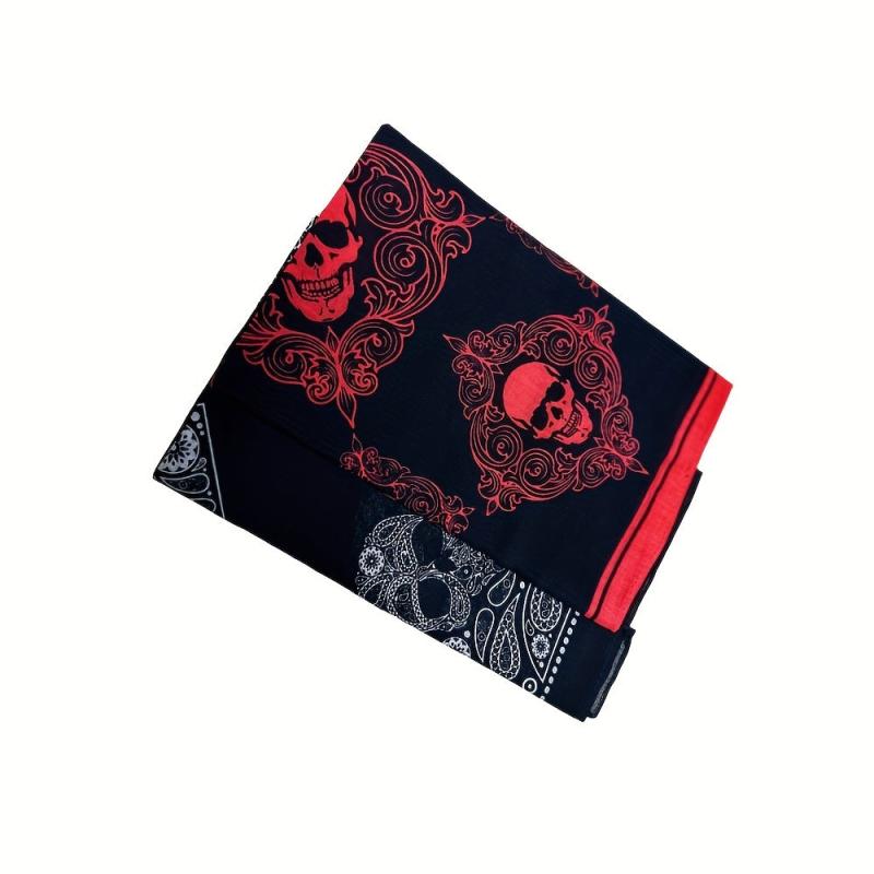 Retro Skull Head Square Scarf Hip hop Style Small Headscarf