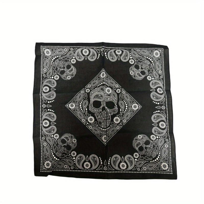 Retro Skull Head Square Scarf Hip hop Style Small Headscarf