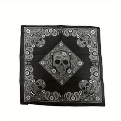 Retro Skull Head Square Scarf Hip hop Style Small Headscarf