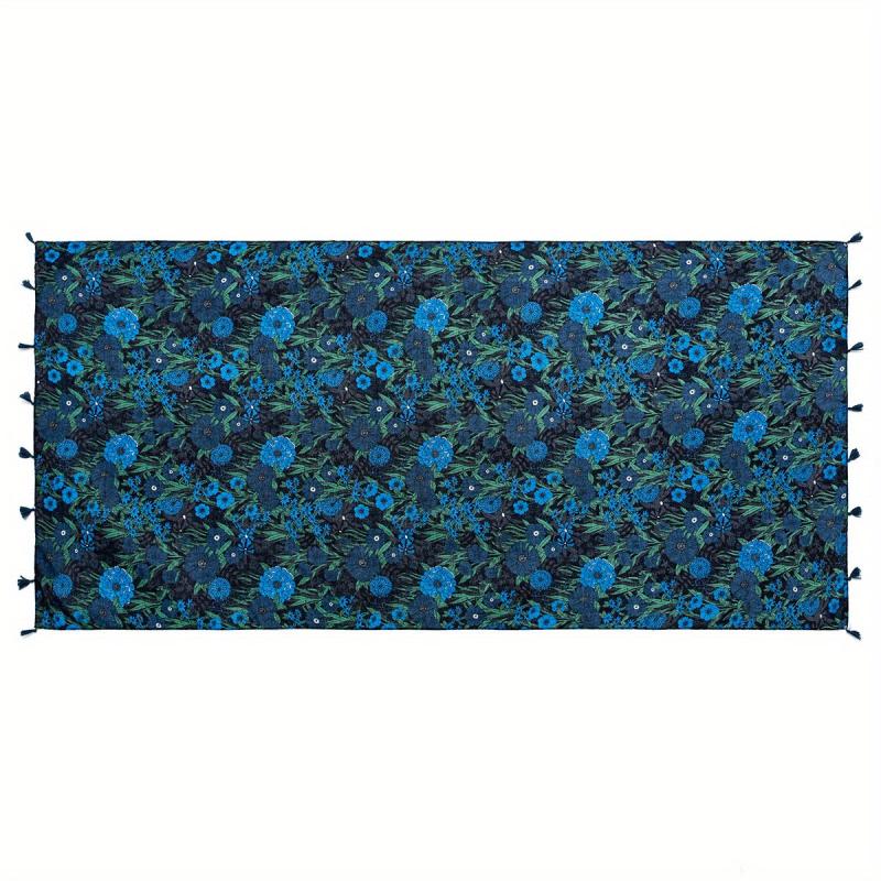 Hydrangea Flower Print Tassel Decor Scarf Casual Shawl Scarf Wrap