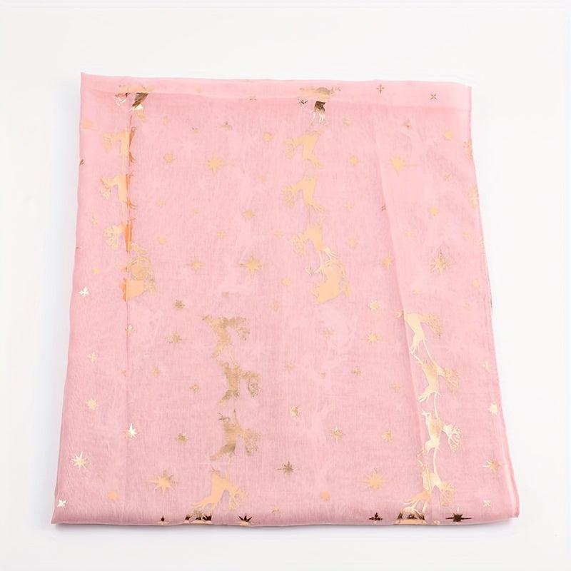 Pink Star Scarf Animals Shawl Windproof Sunproof Turban