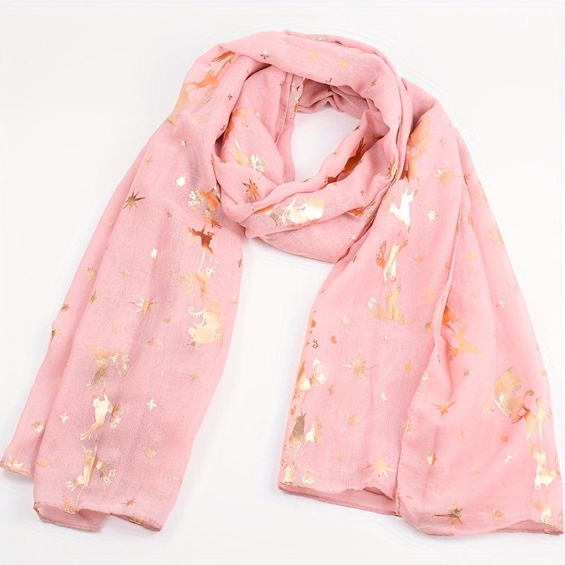 Pink Star Scarf Animals Shawl Windproof Sunproof Turban