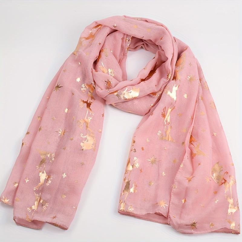 Pink Star Scarf Animals Shawl Windproof Sunproof Turban