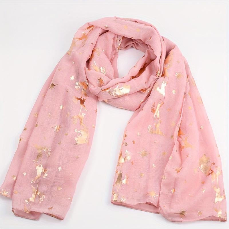 Pink Star Scarf Animals Shawl Windproof Sunproof Turban