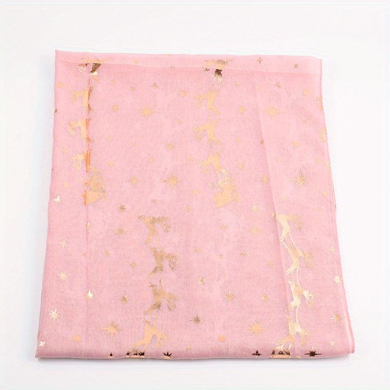 Pink Star Scarf Animals Shawl Windproof Sunproof Turban