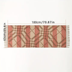 Winter Plaid Soft Warm Scarf Long Tassel Shawl Unisex